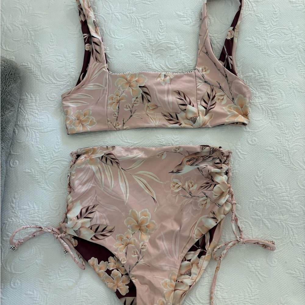 Double sided  High-Waisted Bikini Set